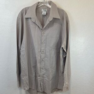 Kings court Men's Button-Up size 17.5  grey formal cotton 37/8 shirt collared